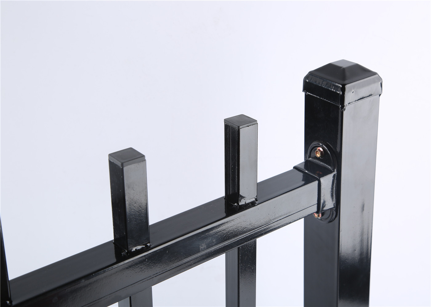 2.1mx2.4m rail 40mm she tube Australia Black Heavy Duty Welded Security garrison steel picket fencing/Garrison Fence Pan