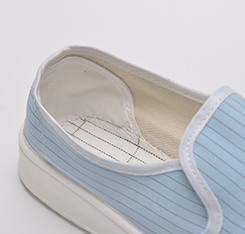 Electronic factory cleanroom stripe canvas PVC sole shoe breathable esd antistatic working shoes
