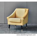 710mm 780mm Velvet Upholstered Dining Chairs With Golden Metal Leg
