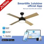 52 Inches Indoor Ceiling Fan With Light DC Motor Amart Control