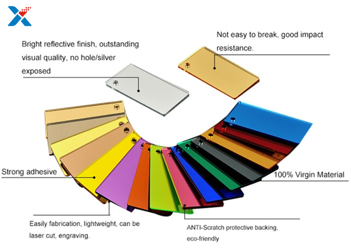 1mm Gold Acrylic Mirror Sheet Hard Coated Surface Perspex Plate
