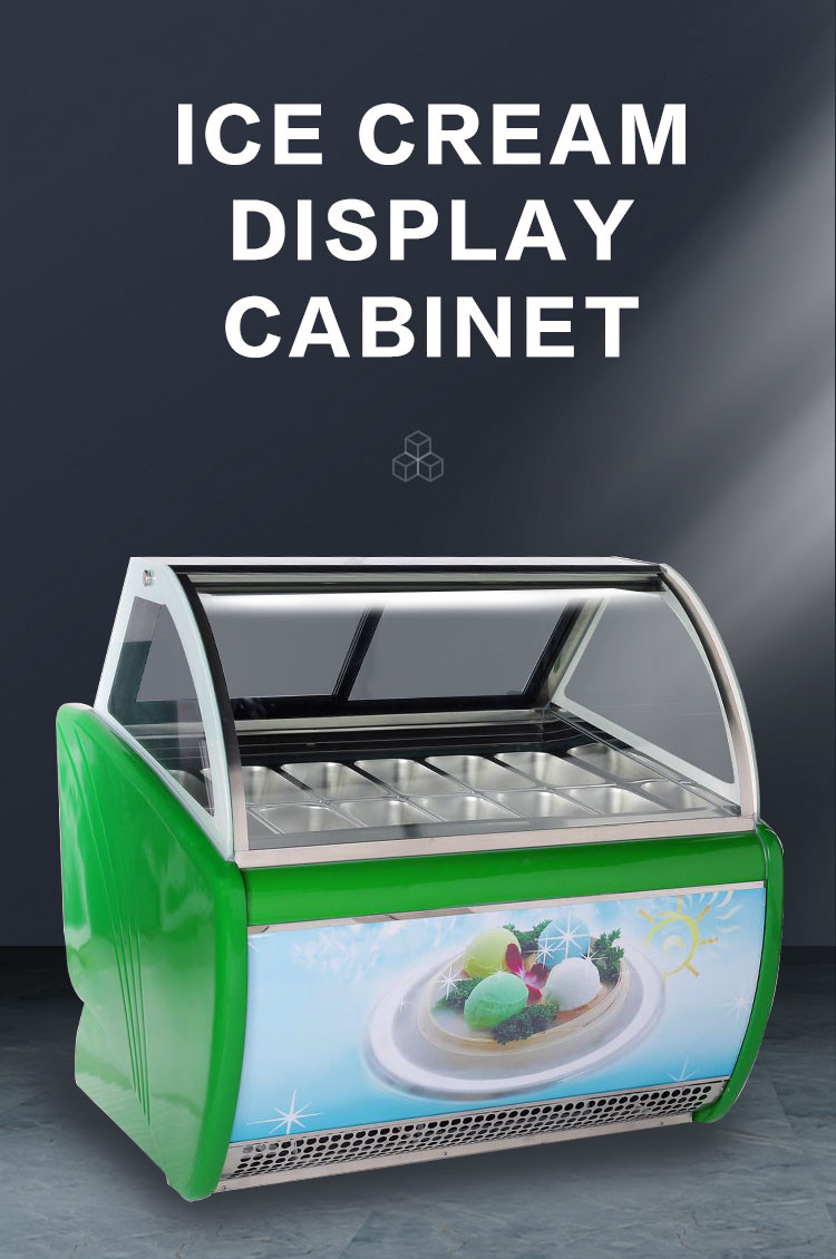 310l 390l Gelato Dipping Case Popsicle Stick Cabinet Air Cooling