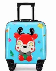 China Hard Shell Children Fashion Luggage Trolley School Bag 18 Inch Kids Cartoon Trolley Suitcase For Travel wholesale