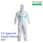 White Disposable Protective Coverall Spunbond Meltblown Polypropylene Material