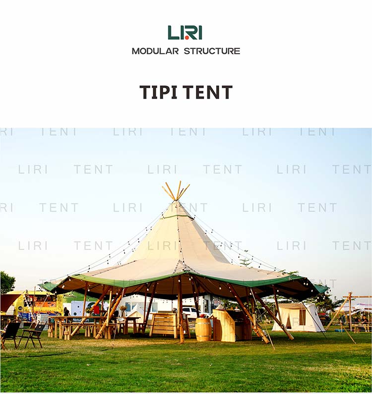 Outdoor Camping Waterproof Canvas Tipi Tents With Wood Stove