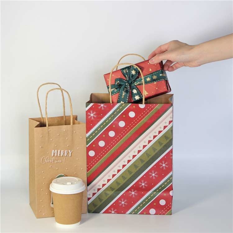 Biodegradable Merry Christmas Gift Packaging Bags Custom Print