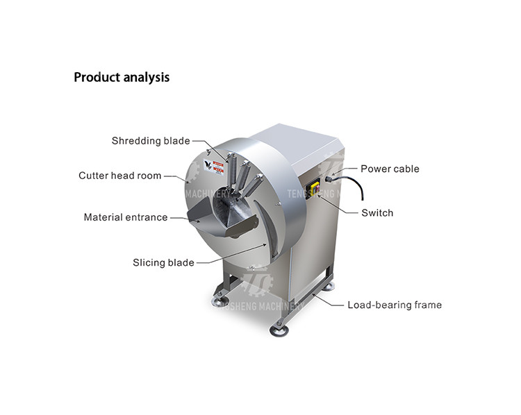 300KG/H Commercial Vegetable Cutter Ginger Potato Garlic Shredder
