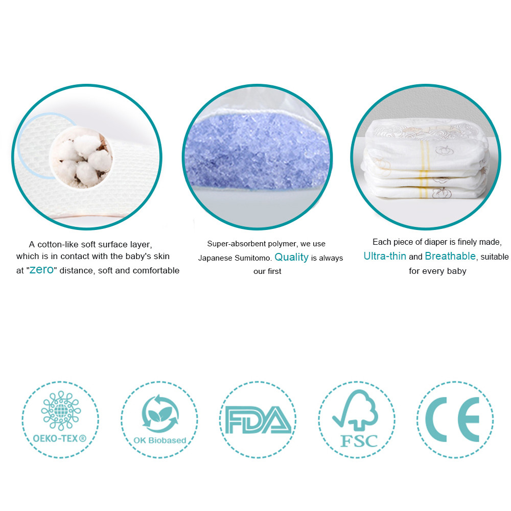 Magic Tape Baby Disposable Nappies Newborn Super Absorption 750ml