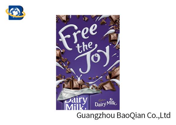 Snacks / Chocolate Advertising Poster Lenticular 3D , Lenticular Photo Printing