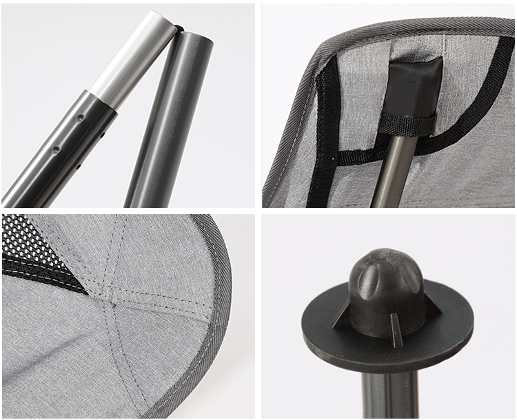 Outdoor Hiking Traveling Aluminium Lightweight Back Mesh Portable Folding Camping Moon Chair