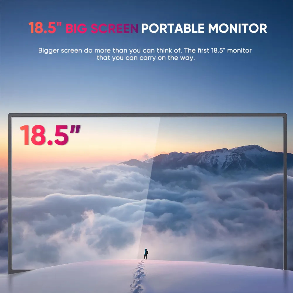 Ultra Slim IPS Portable Monitor Touchscreen Usb C 18.5Inch 1080P HDR Wireless