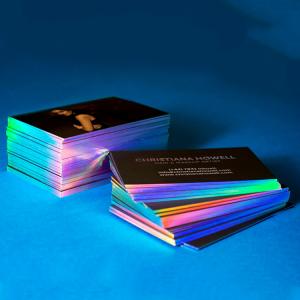 China Custom Printed Paper Silver Foil Holographic Business Cards wholesale