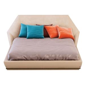 China Hexagon Headboard Knotch Platform Bed 2.3m Leichtes Luxus Bett wholesale
