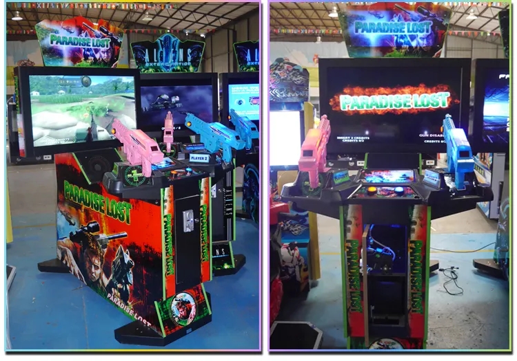 Upgrade Your Arcade 42" Laser Shooting Machine With Pedal Arcade Gun for Game Centers