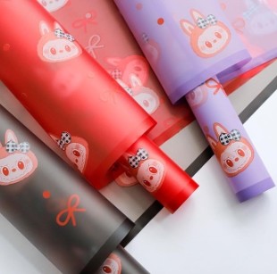 Labubu Magic Edge Mist Paper Love Bow Flower Packaging Paper