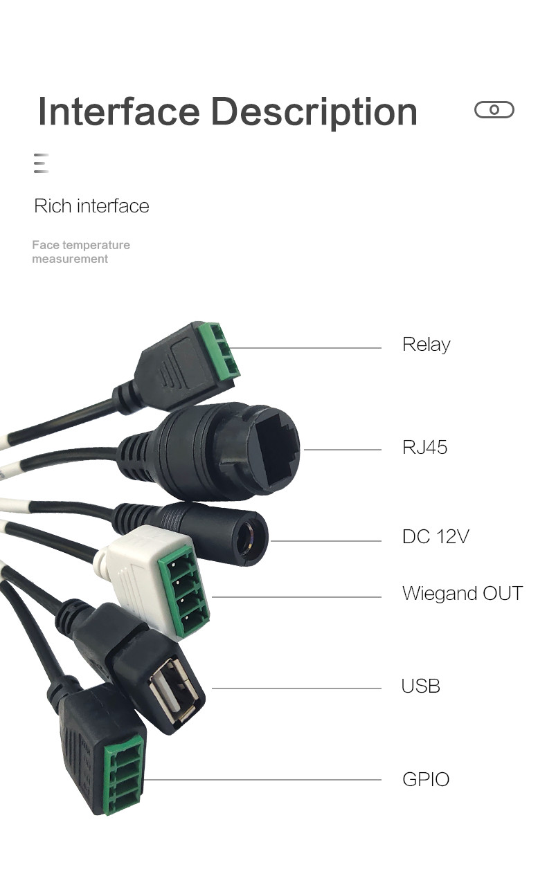 3D Biometric Rk3288 Face Recognition Thermometer Terminal For Office Building