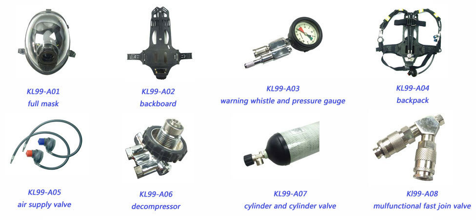 Kl99 Air Respirator Loaded Cylinders by Handcart (2 or 4 cylinder for different operation time)