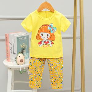 China Children Short Sleeve And Shorts Pajama Set Cartoon Bixin Girls Printed Pj Set wholesale