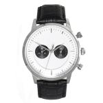 Waterproof Black Mens Classic Leather Strap Watches with Quartz Movement