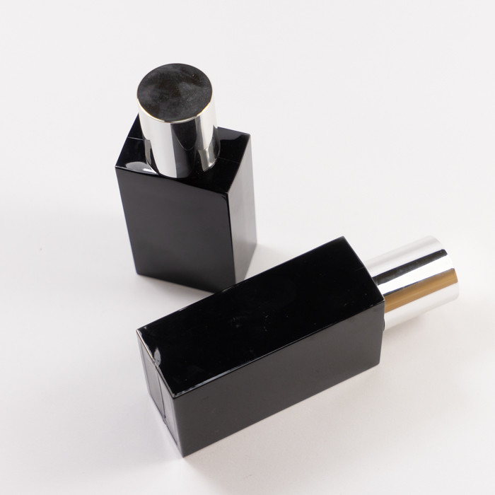 PETG Bottle Hair Care Black Square PETG Cosmetic Bottles With Cap Pump