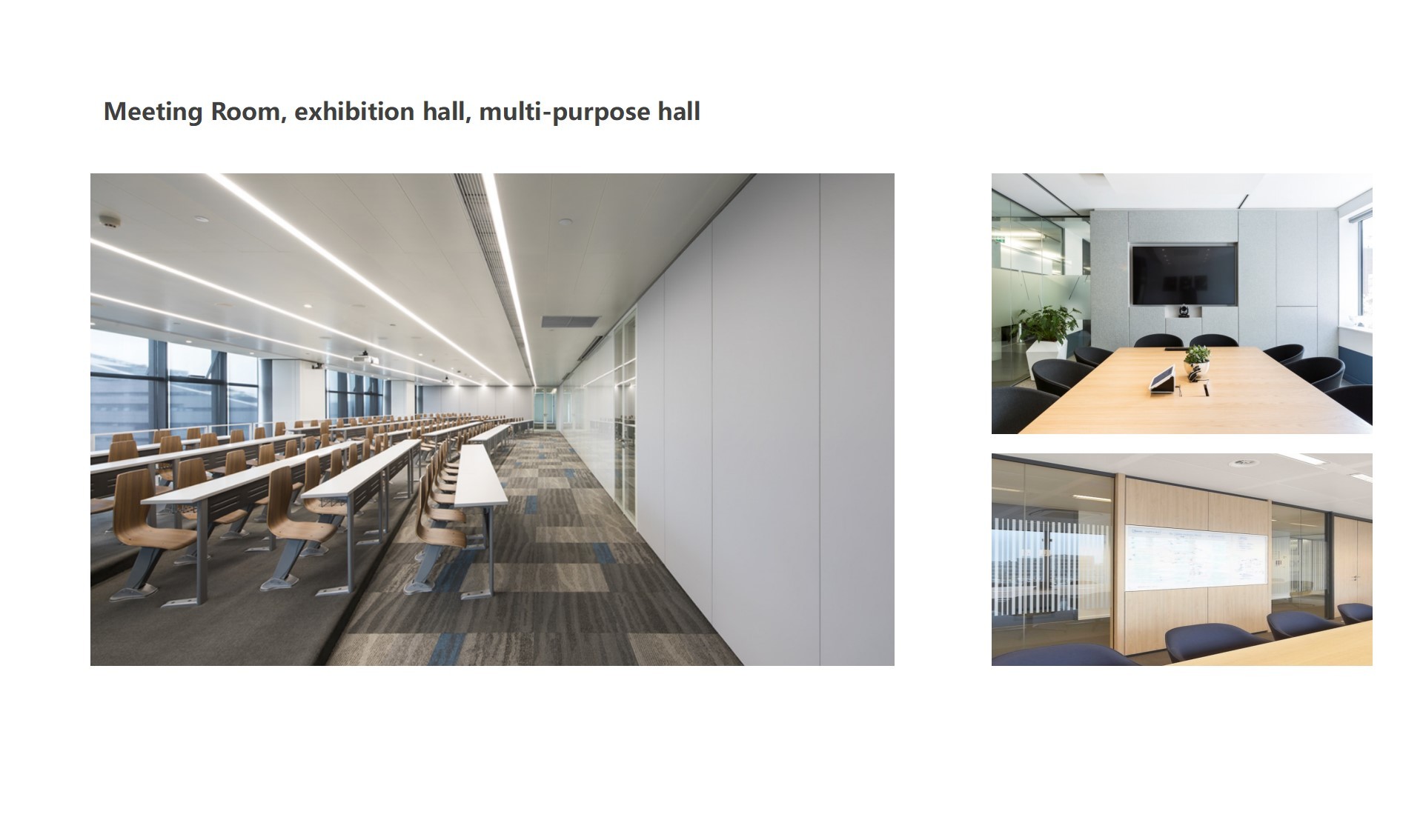 Glass Fixed Partition Wall with 90mm Thickness Aluminum Frame for Offices