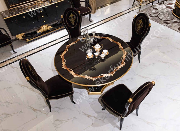 Alibaba wholesale Chinese Antique Luxury Round Wooden Dining Table TN-005