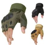 Polyurethane Palms Mens Waterproof Fingerless Gloves Outdoor Tactical Gear