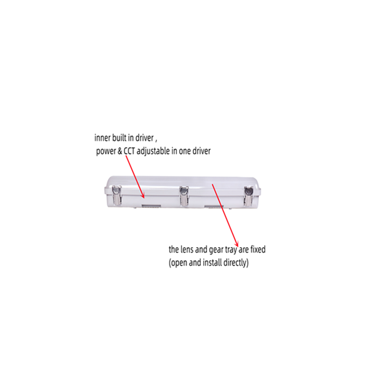 AC 110V ± 10% Input Voltage Industrial 60W 4' LED Linear Tri Proof Light Weather Proof