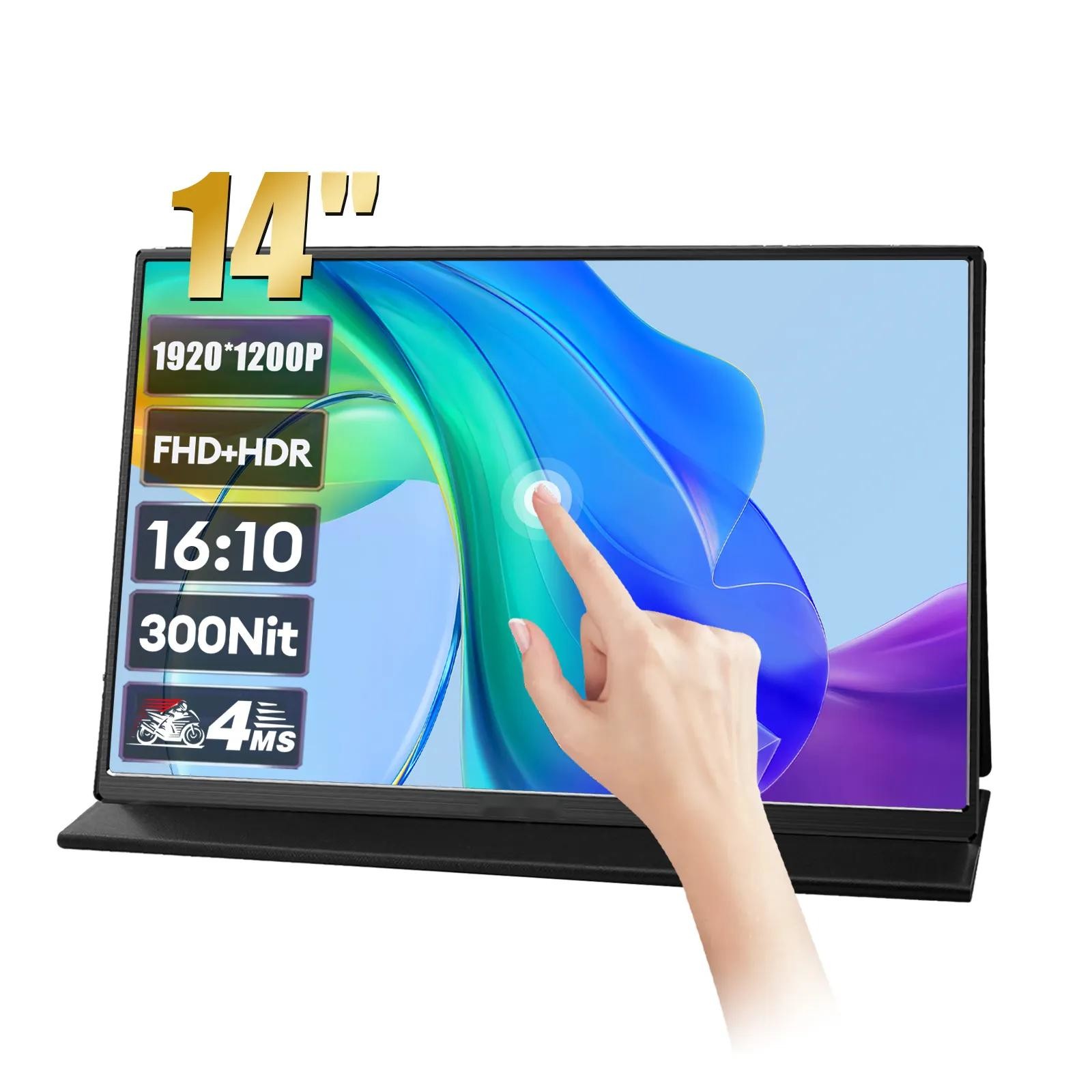 ODM 14" IPS 60Hz Portable Monitor Touchscreen For PS5 16:10 Aspect Ratio