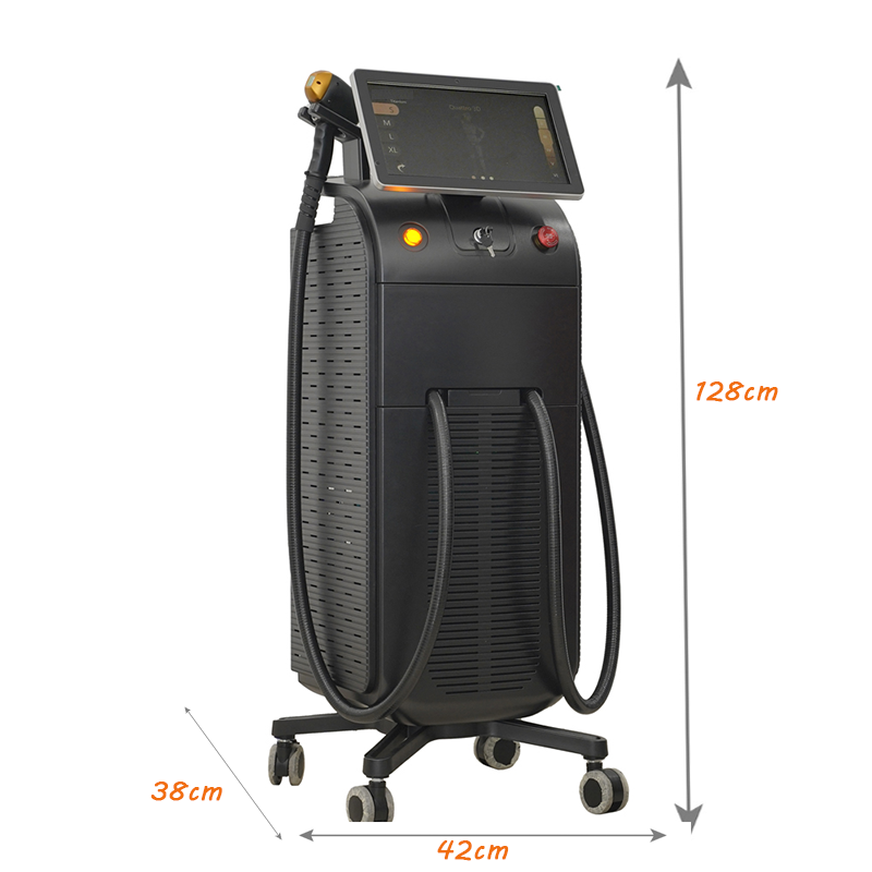 Portable Diode Laser Hair Removal Machine with 12×12mm Spot Size 1-10Hz Frequency and 8-inch Color Touchscreen