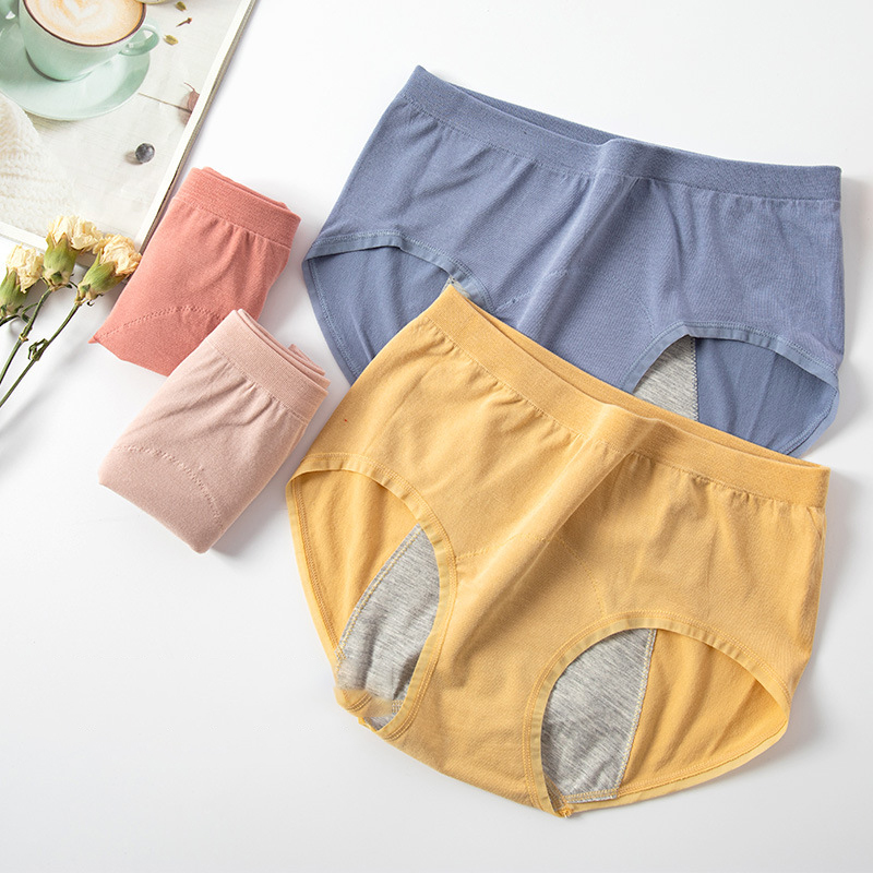 Menstrual Women Cotton Panties Antileakage High Waisted Type