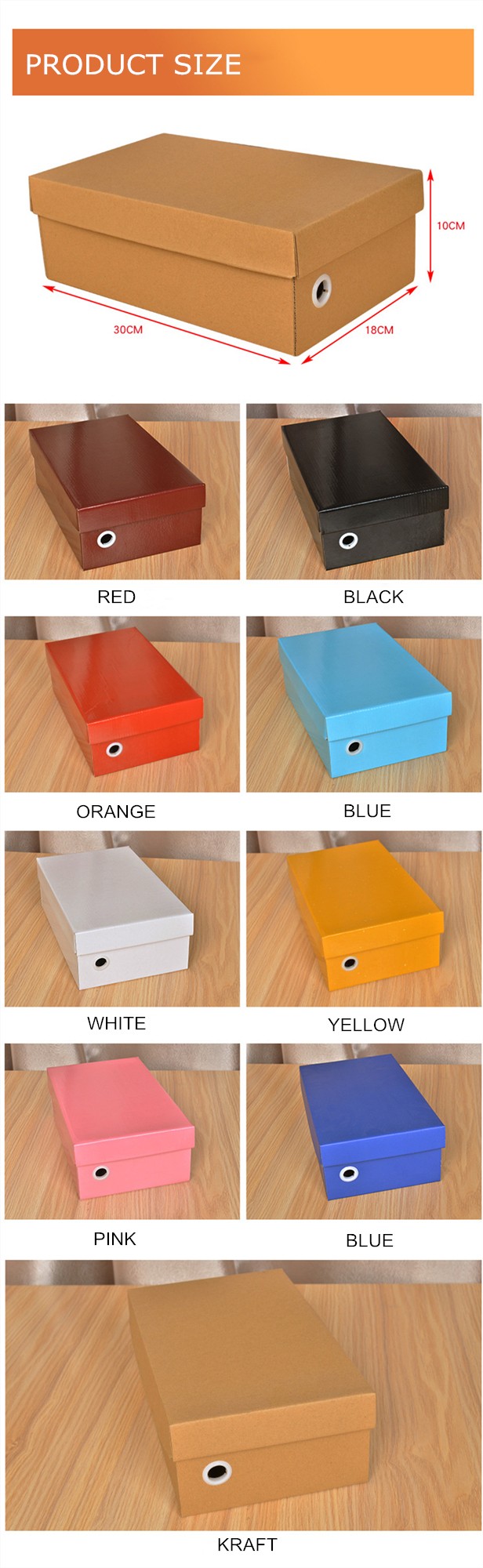 Shockproof Shoe Box Paper Packaging , Dustproof Heavy Cardboard Boxes With Lids