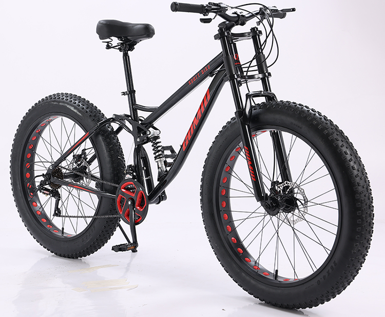 200kg Load Capacity Full Suspension Mountain Cycle Bicycle OEM Customizable Fat Tire Bike for Snow and Mountain Terrain