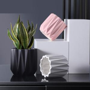 China SGS 12x12cm Origami Cute Round Ceramic Plant Containers wholesale