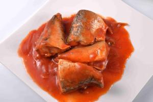 China Tin Packing Mackerel Canned Fish In Tomato Sauce FDA HACCP Certification wholesale