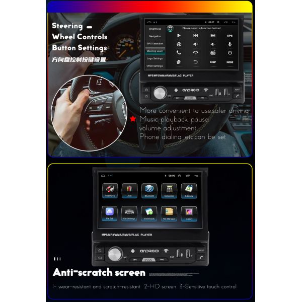 Android Car Player 7 Inch Universal Android Car Radio 1 Din Dvd Radio GPS GPS WIFI HD