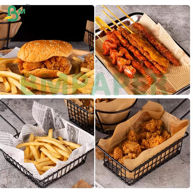 35-50gsm Greaseproof Paper for Fatty Food Packaging Brown & White Options Kit 3-8, Moisture-Resistant Recyclable