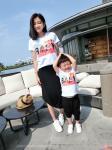 2016 Fashion Parent-child outfits Summer White T-shirt Casual style Baby Pattern