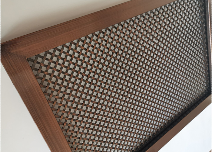 SS304 Decorative Woven Wire Mesh Fabric For Kitchen Furniture Door And Balustrade
