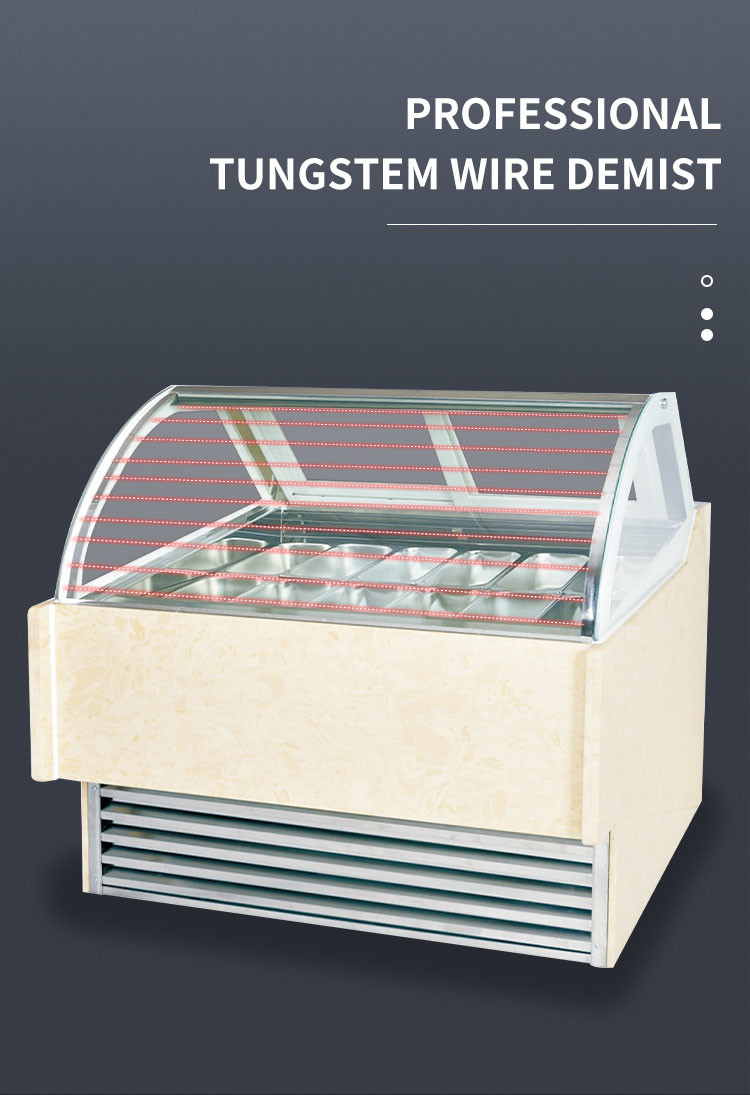 Transparent Pastry Ice Cream Display Cabinet , Stainless Steel Gelato Cabinet