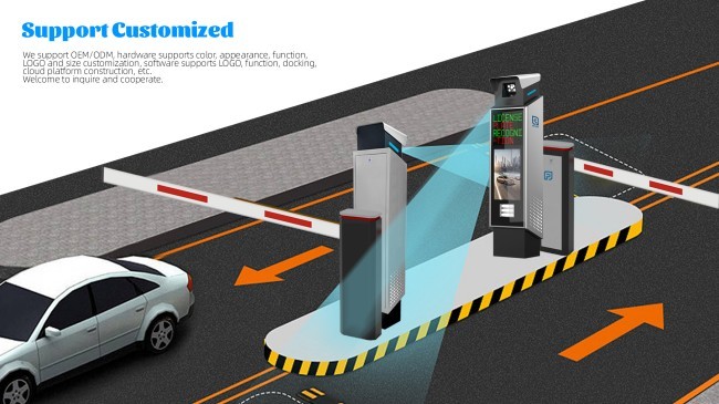 24VDC Motor Car Park Barrier Arm Smart Barrier Gate For LPR Parking Solution