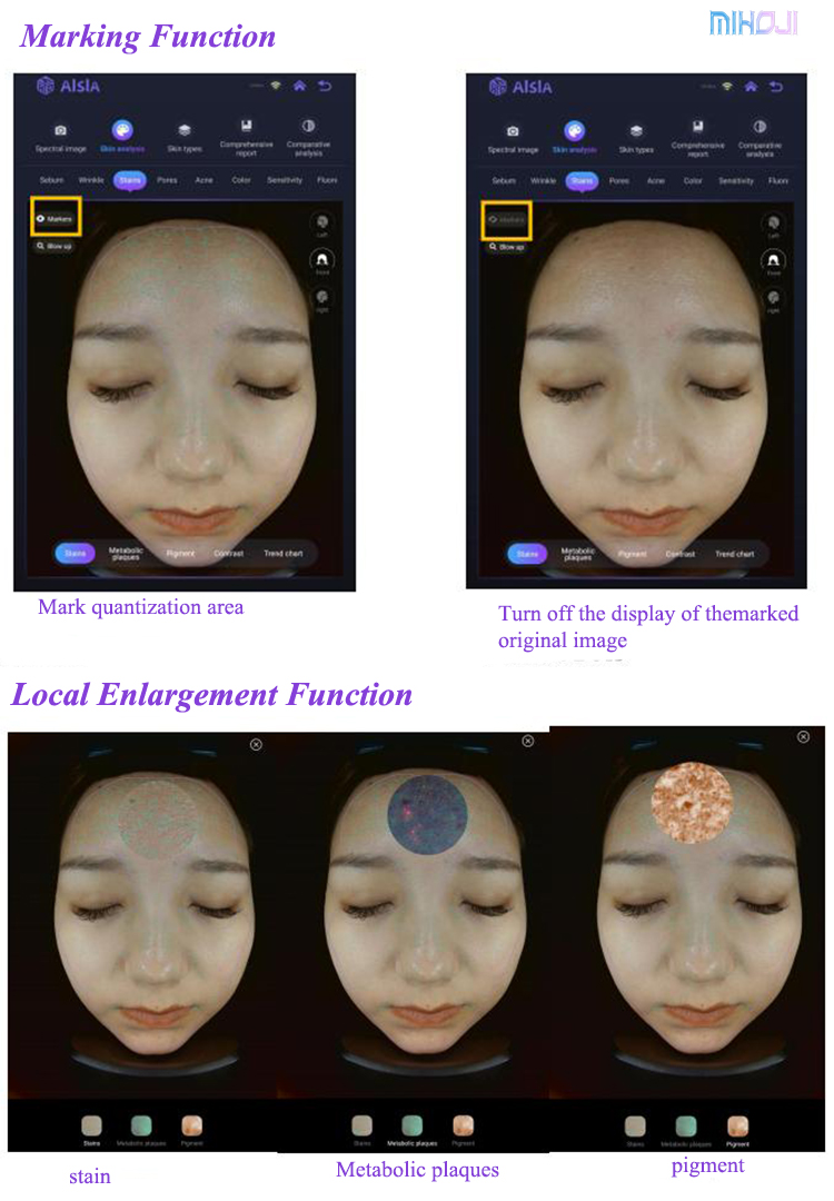 15.6 Inch Uv Lcd Facial Skin Analyzer Machine for Commercial using