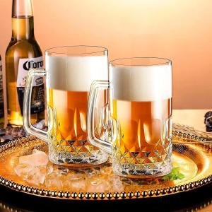 China 20OZ Glass Beer Mugs With Handles Dishwasher And Microwave Safe wholesale