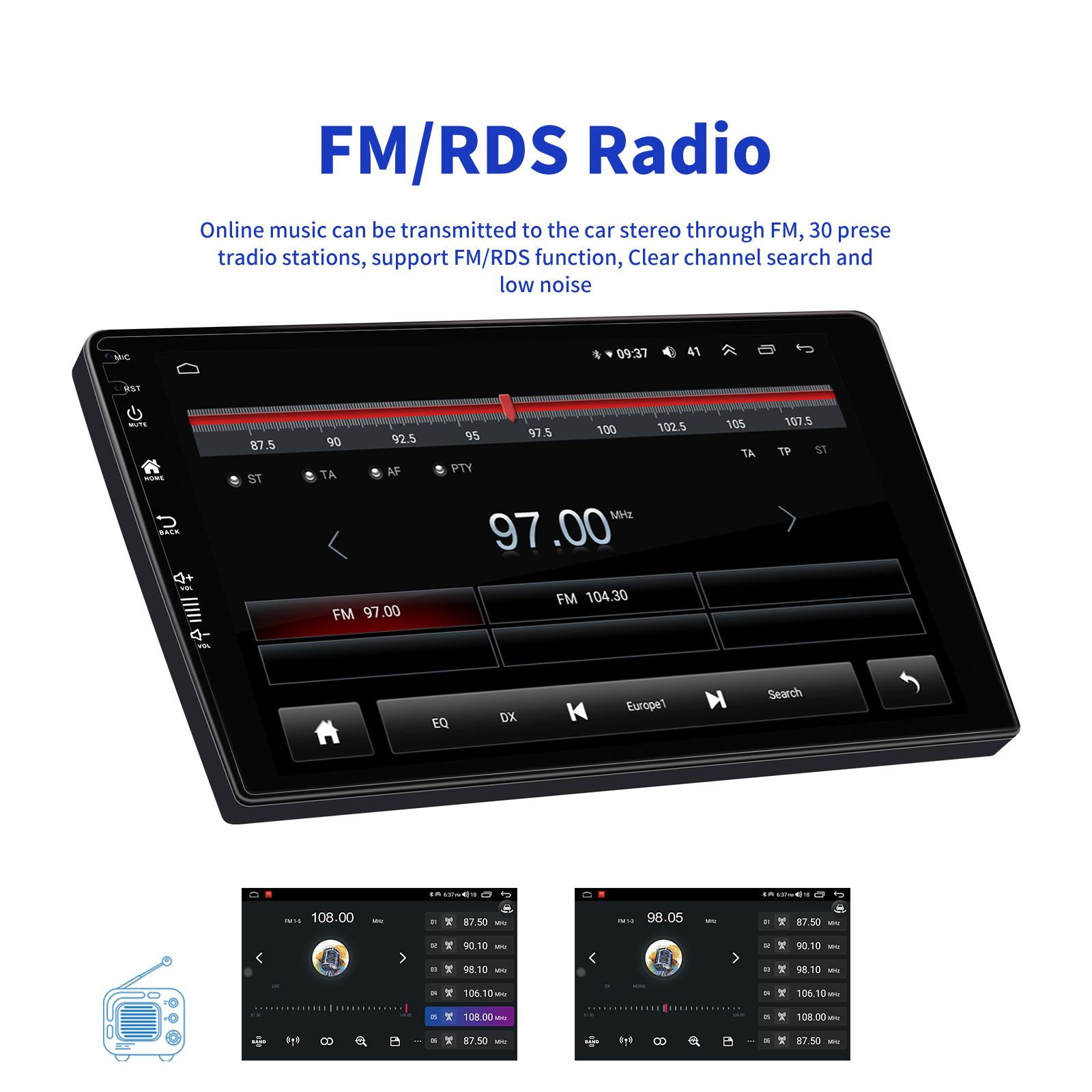 Universal Car 9''2Din Android Multimedia Player with Built-in Wireless CarPlay and GPS