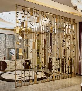China Hairline Black Stainless Steel Perforated Panels For Hotels/Villa/Lobby/Shopping Mall wholesale