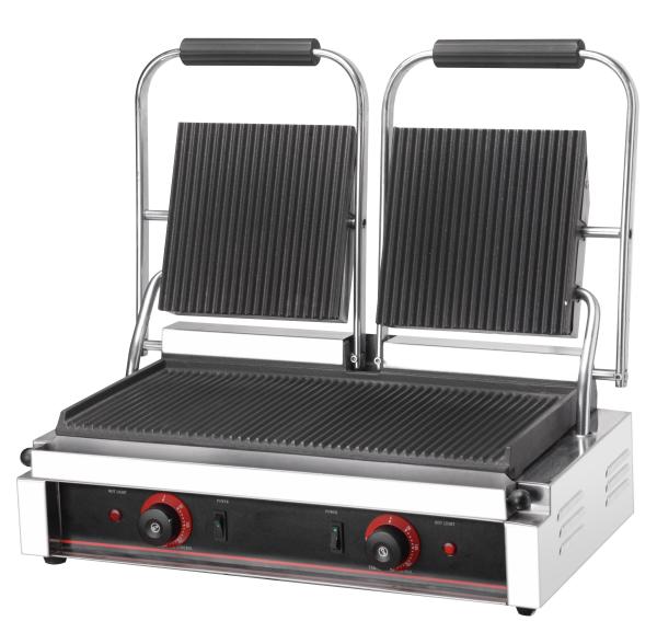 Industrial Double Heads Electric Panini Contact Grill Sandwich Press with
