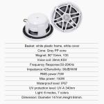 GRANDnavi 6Inch RGB LED Lighting Marine Speakers , IP67 Boat Yacht Marine Stereo
