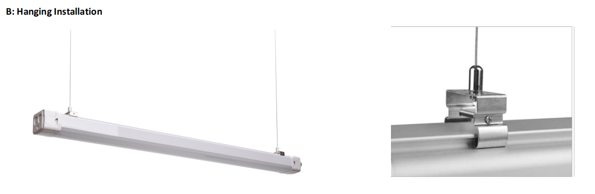 Waterproof IP65 LED Triproof Light With 180lm/W Emergency Sensor 120 Deg Light Angle