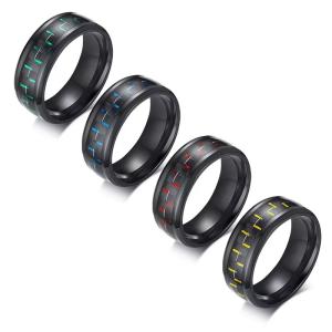China Special Luxury His And Hers Carbon Fiber Rings Carbon Fiber Stainless Steel Material wholesale