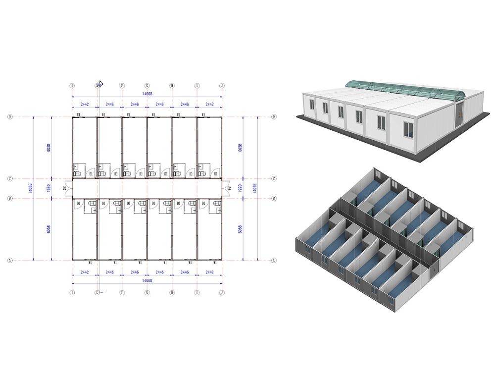 20ft Flat Pack Foldable Container House With Hot And Cold Water System
